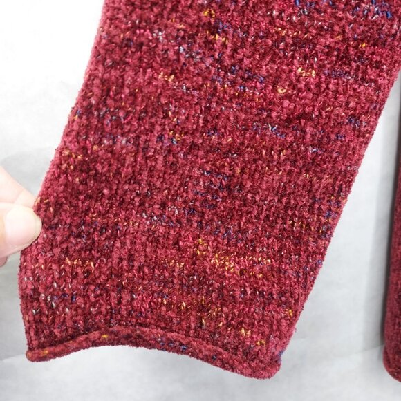 Habitat Sweater Women's Small Confetti Swing Pullover Red Fleck Knit Roll Hem - Picture 2 of 12